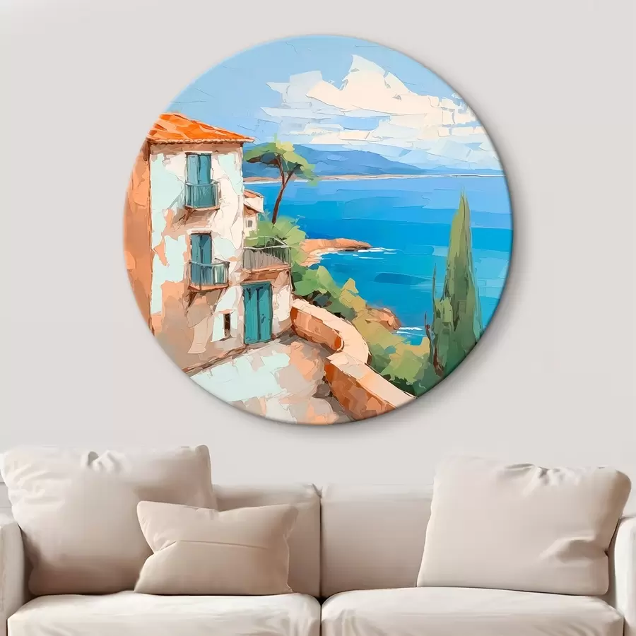 murales de pared Casa junto al mar imitación de pintura r44767
