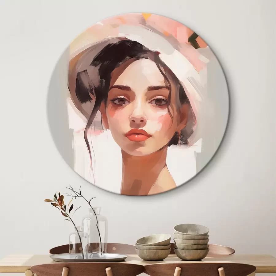 murales de pared Chica con sombrero imitación de pintura r44778