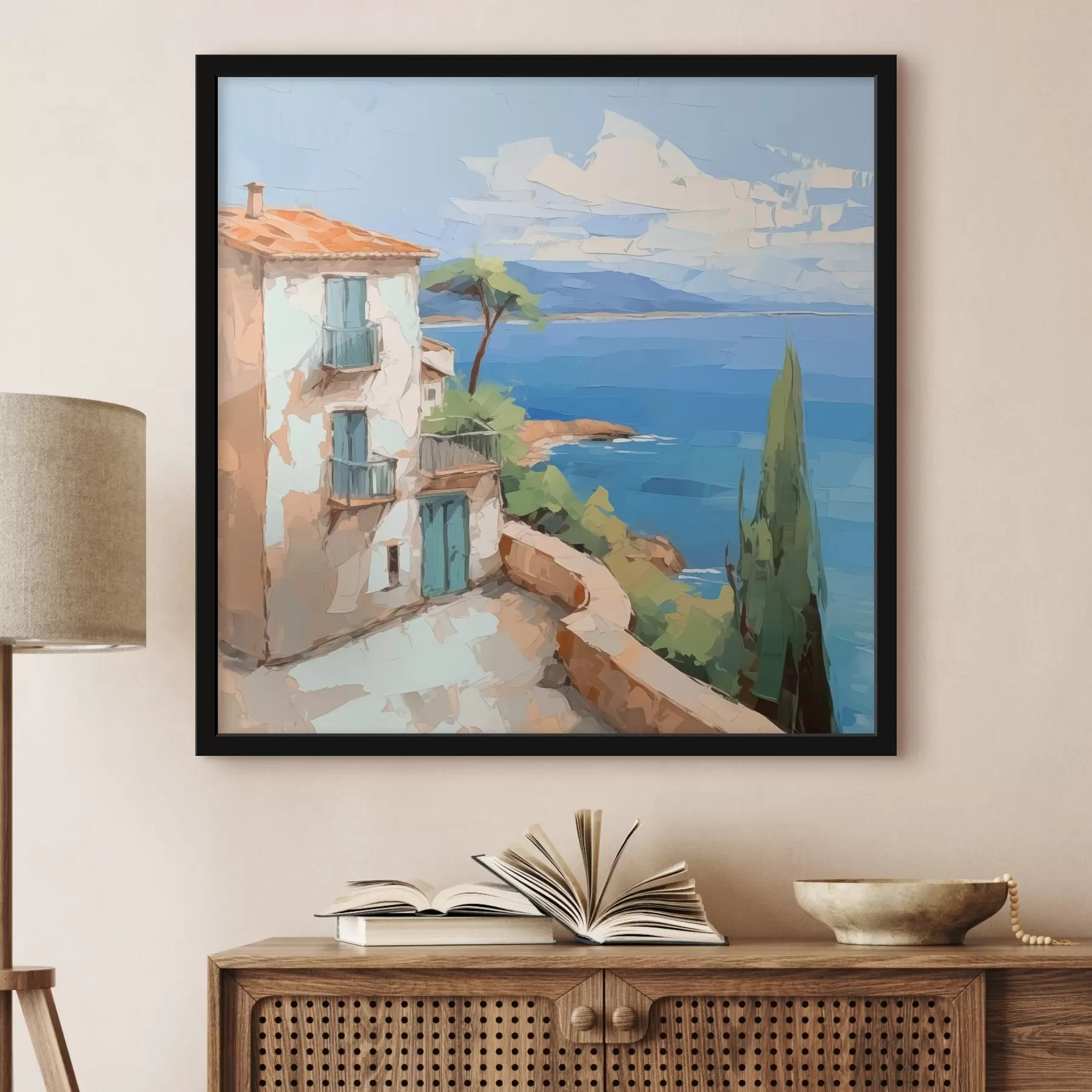 murales de pared Casa junto al mar imitación de pintura f44767