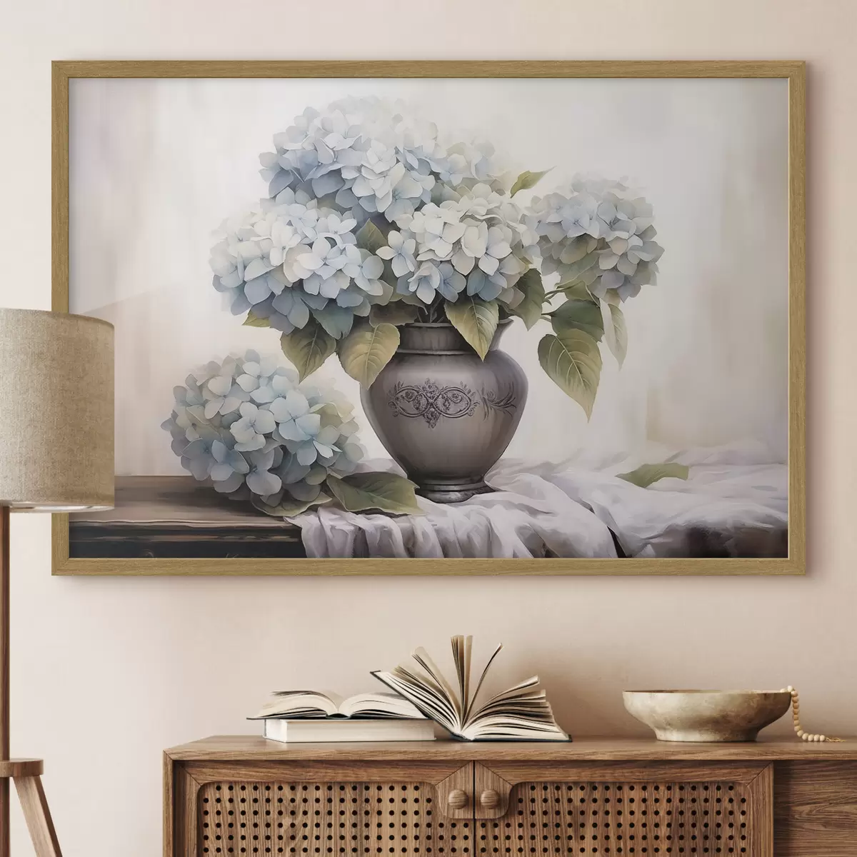 Poster Flores de hortensia en un jarrón f44771