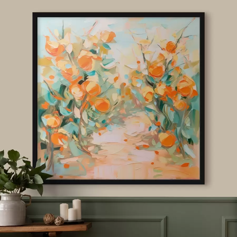 murales de pared Pintura abstracta imitación de naranjos f44772