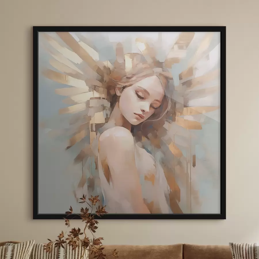 murales de pared Retrato abstracto imitación de pintura f44774