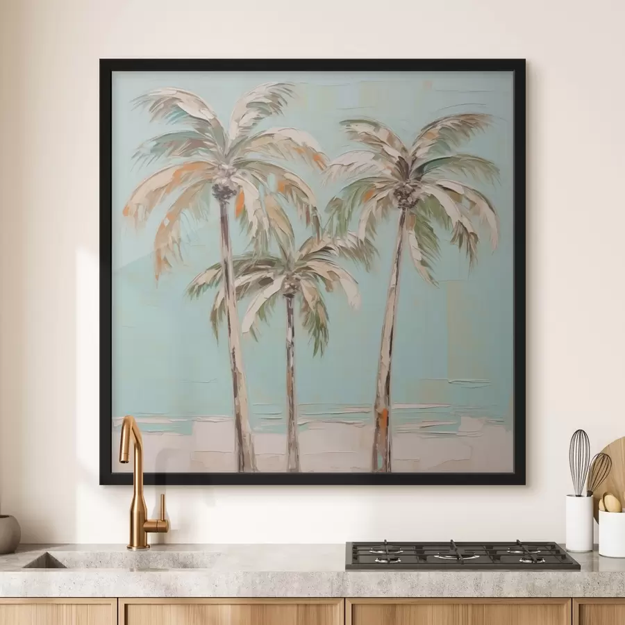 murales de pared Pintura imitación palmeras f44781