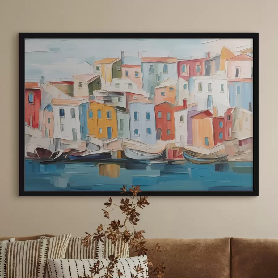 murales de pared Casas urbanas abstractas f44783