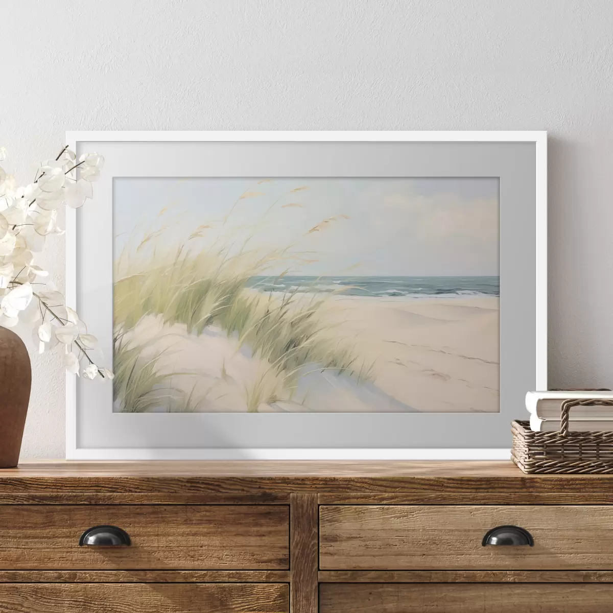 Poster Orilla del mar con arena y hierba f44806
