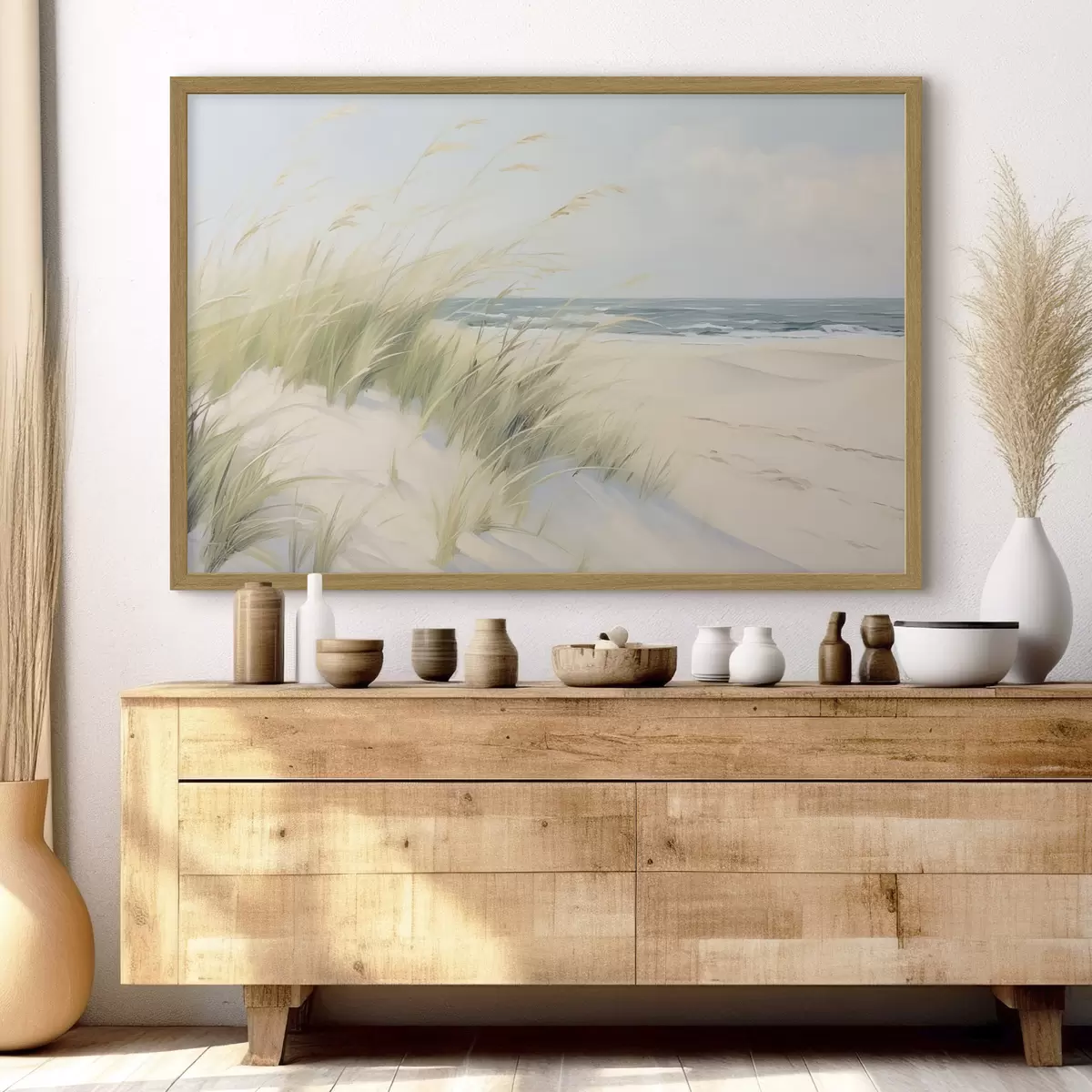 Poster Orilla del mar con arena y hierba f44806