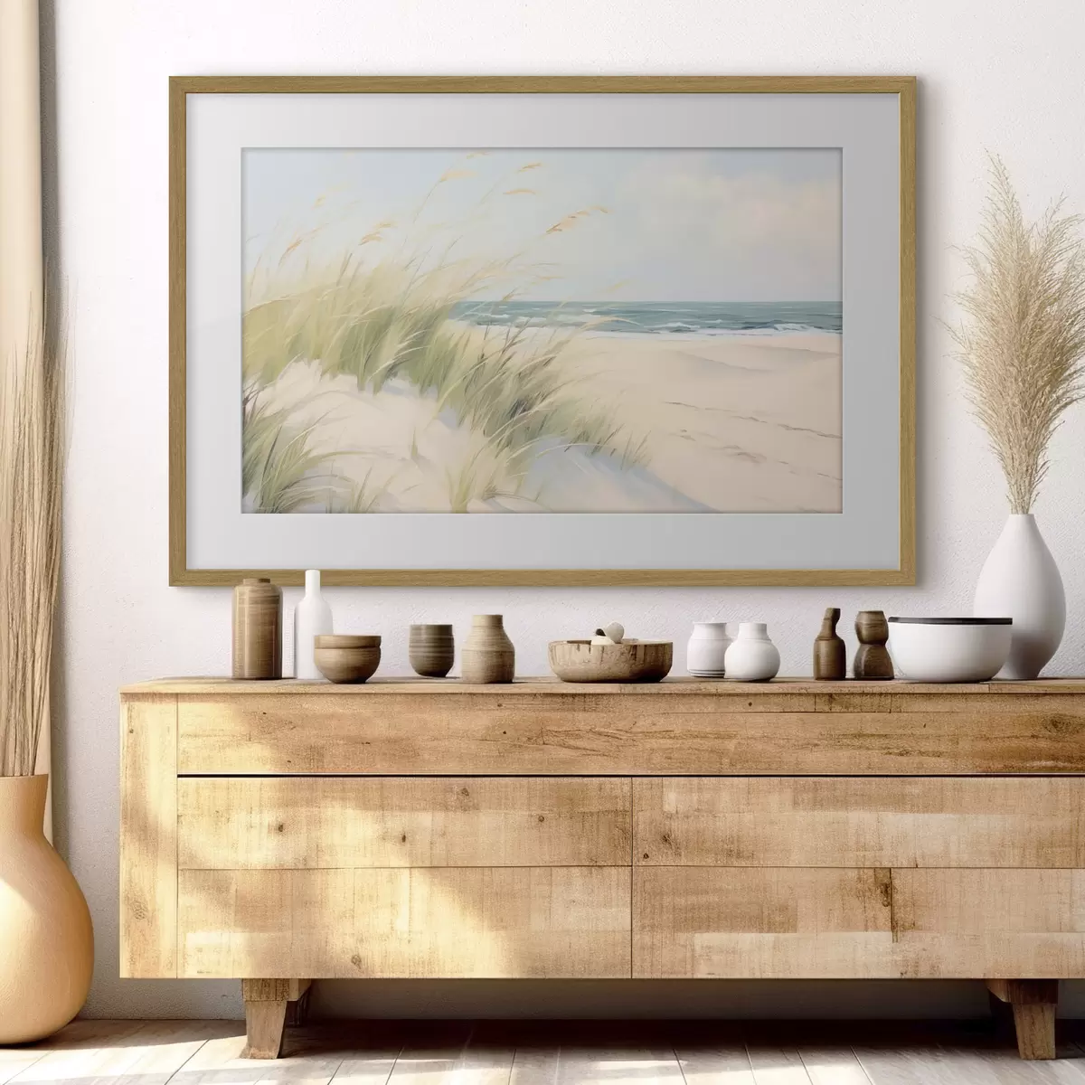 Poster Orilla del mar con arena y hierba f44806