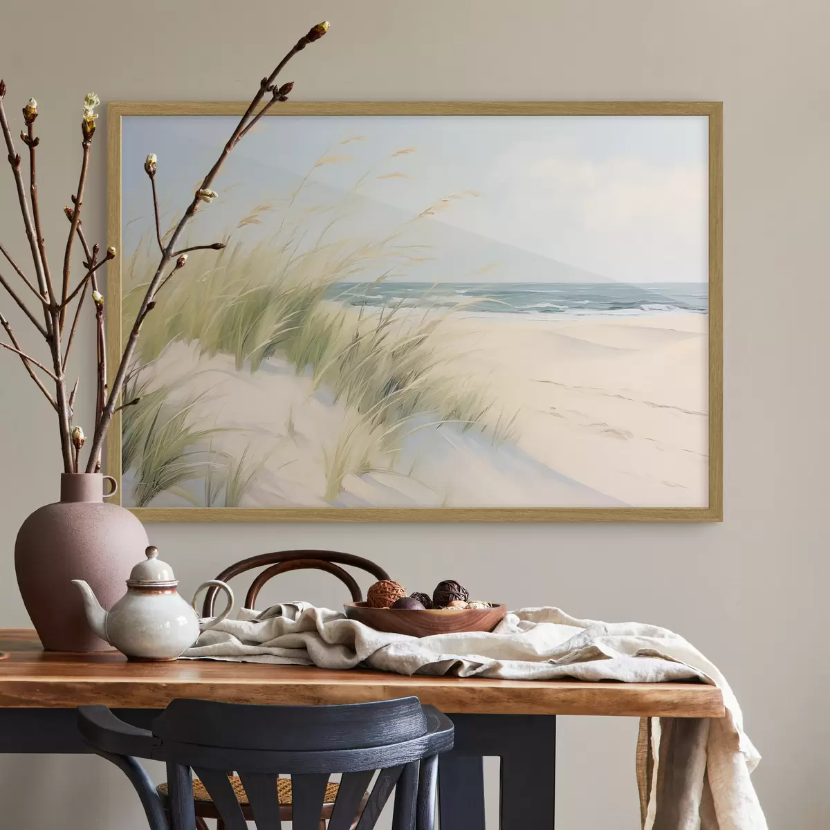 Poster Orilla del mar con arena y hierba f44806