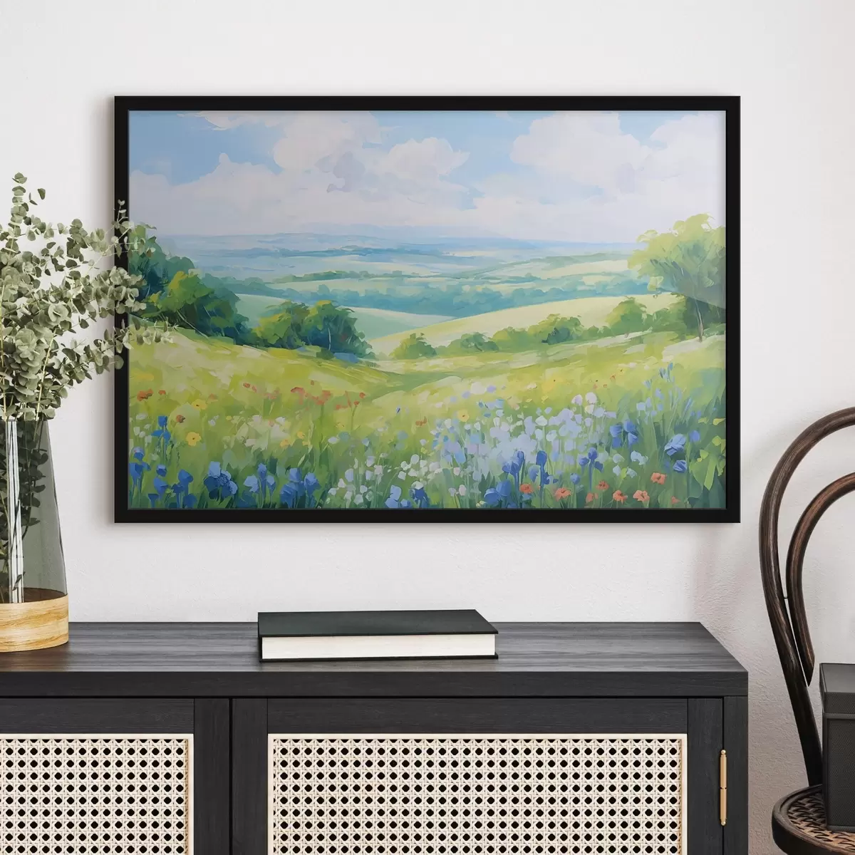 Poster Colina florida con vistas al verano f44813