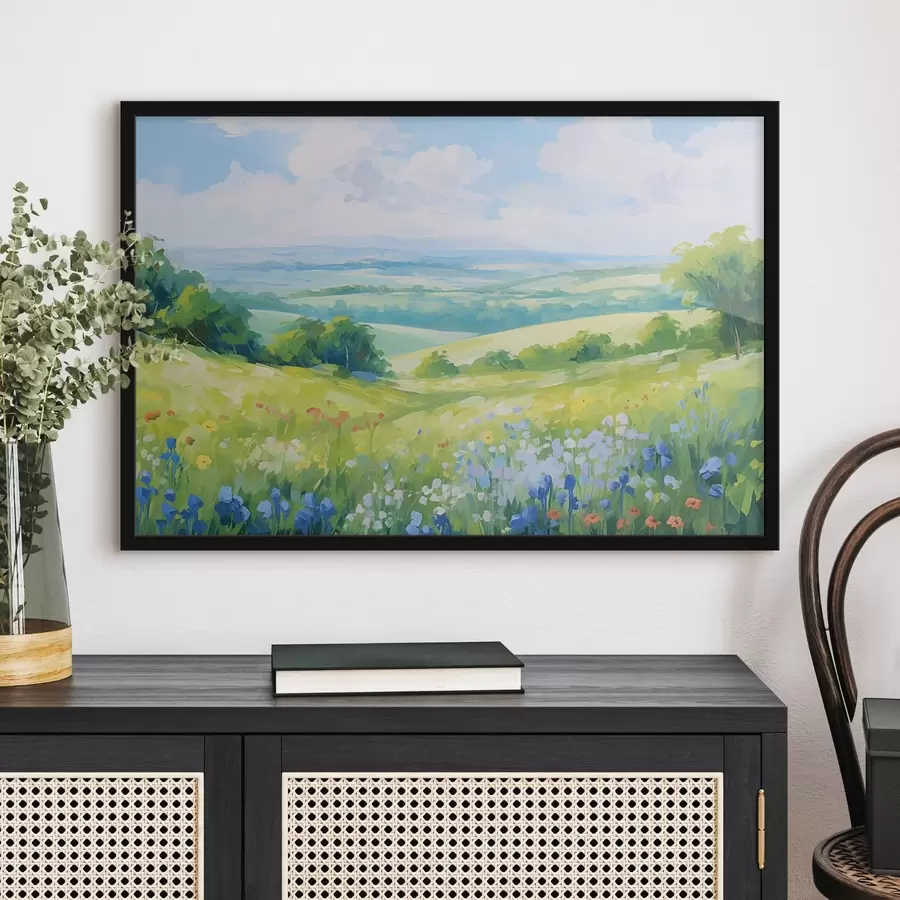 murales de pared Colina florida con vistas al verano f44813