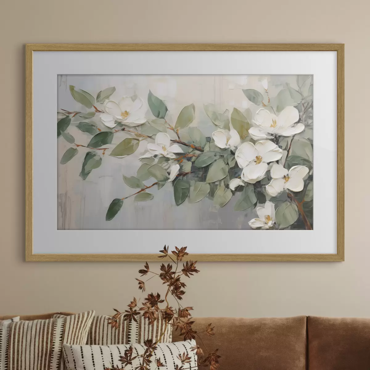Poster Magnolia en verde suave f44853