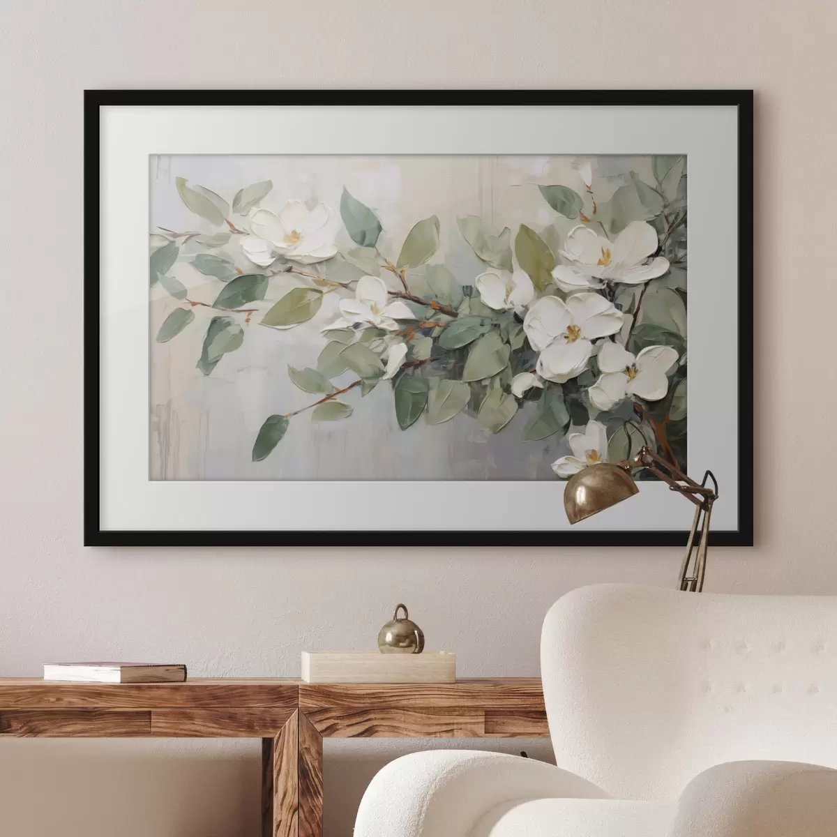 Poster Magnolia en verde suave f44853