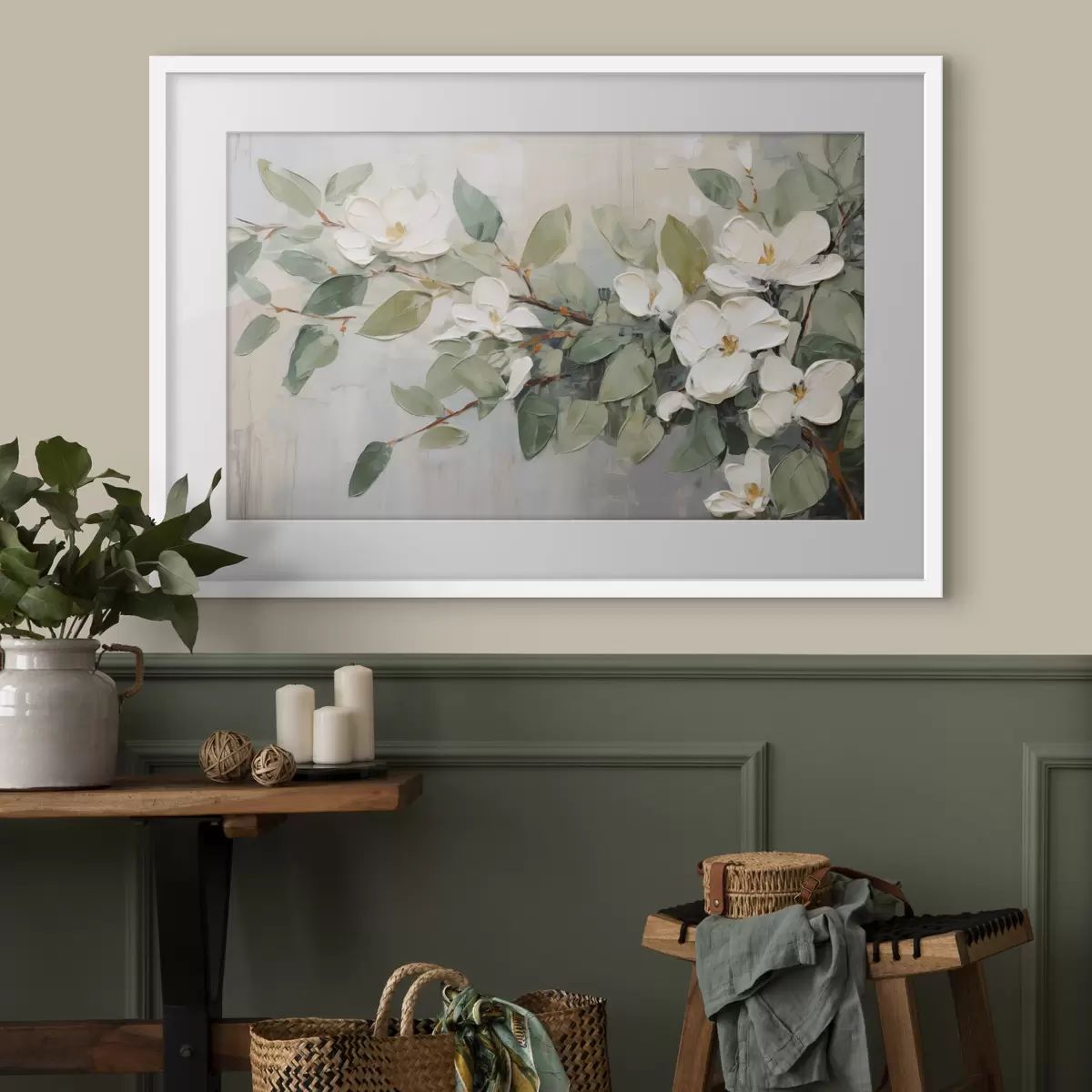 Poster Magnolia en verde suave f44853
