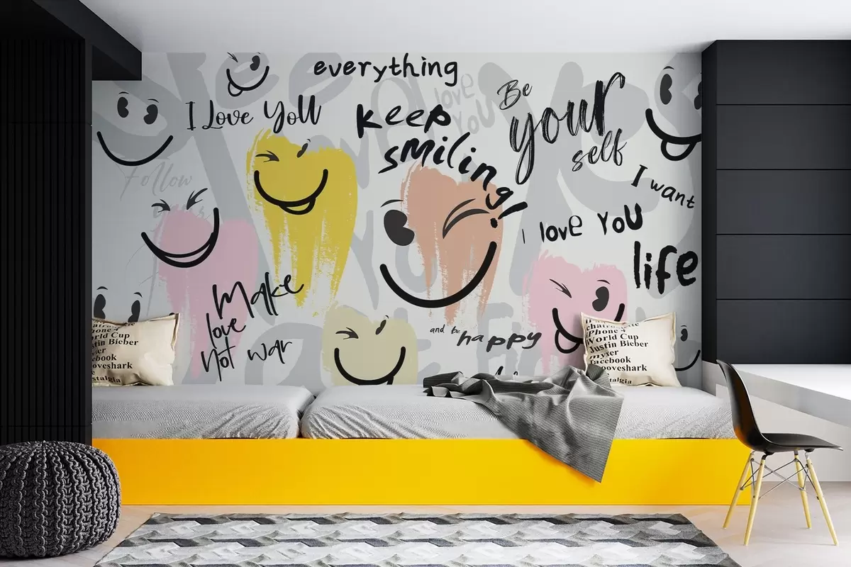 murales de pared Emoticonos e inscripciones w04174