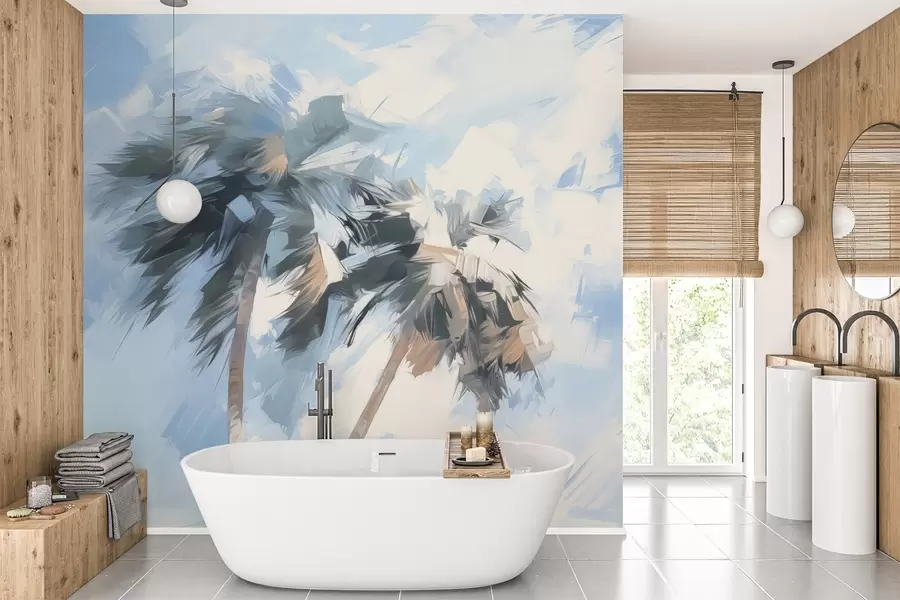 murales de pared Pintura imitación palmeras w04176