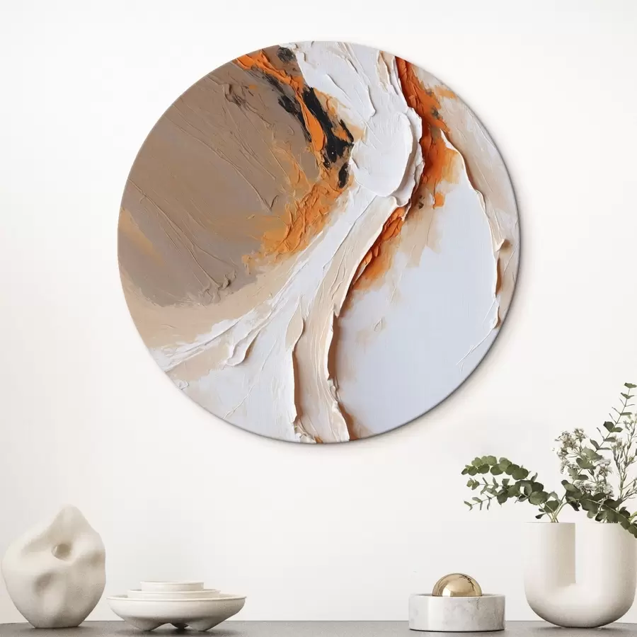 murales de pared Pastel suave con acento naranja y trazos suaves r44874