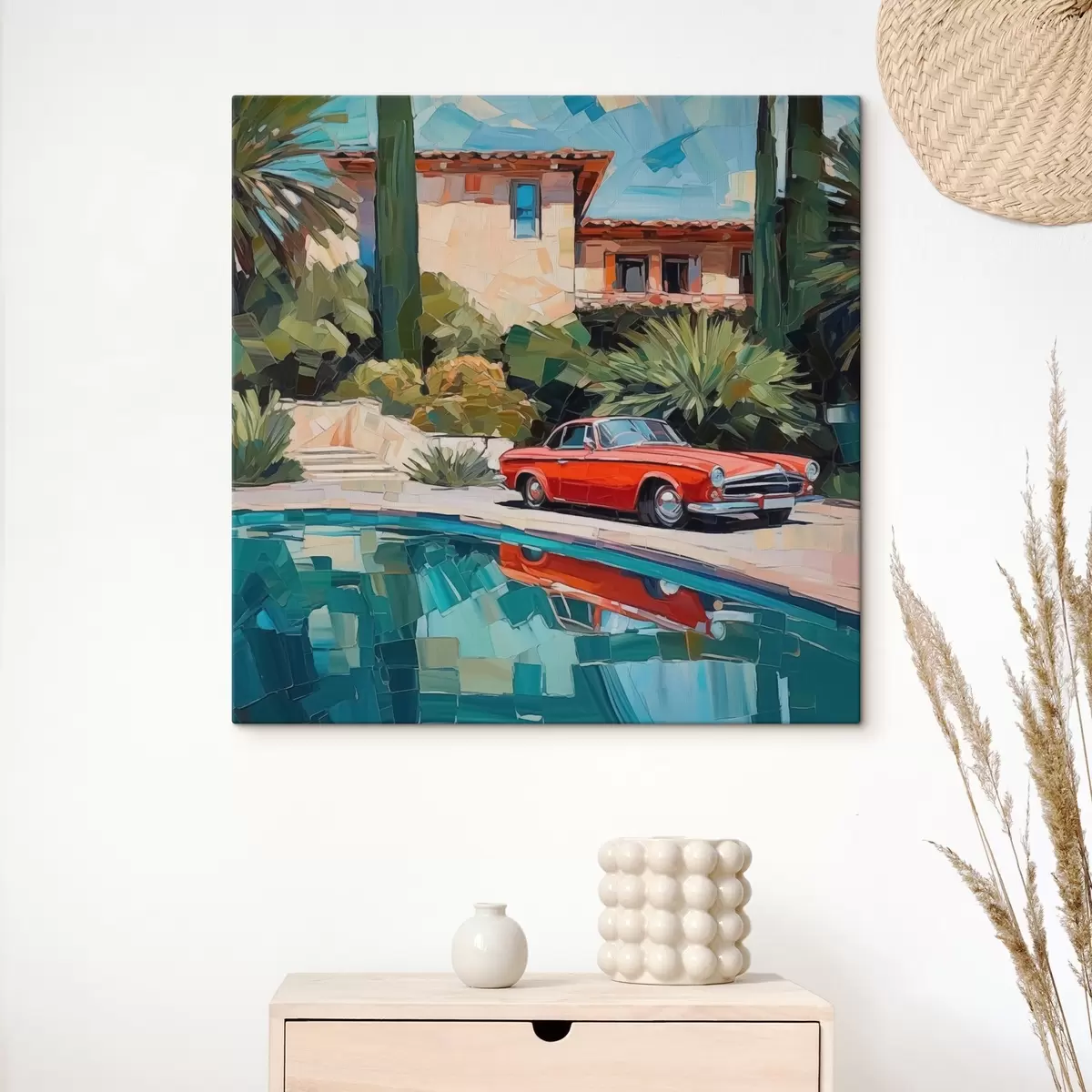 murales de pared Coche cerca de la villa s44822