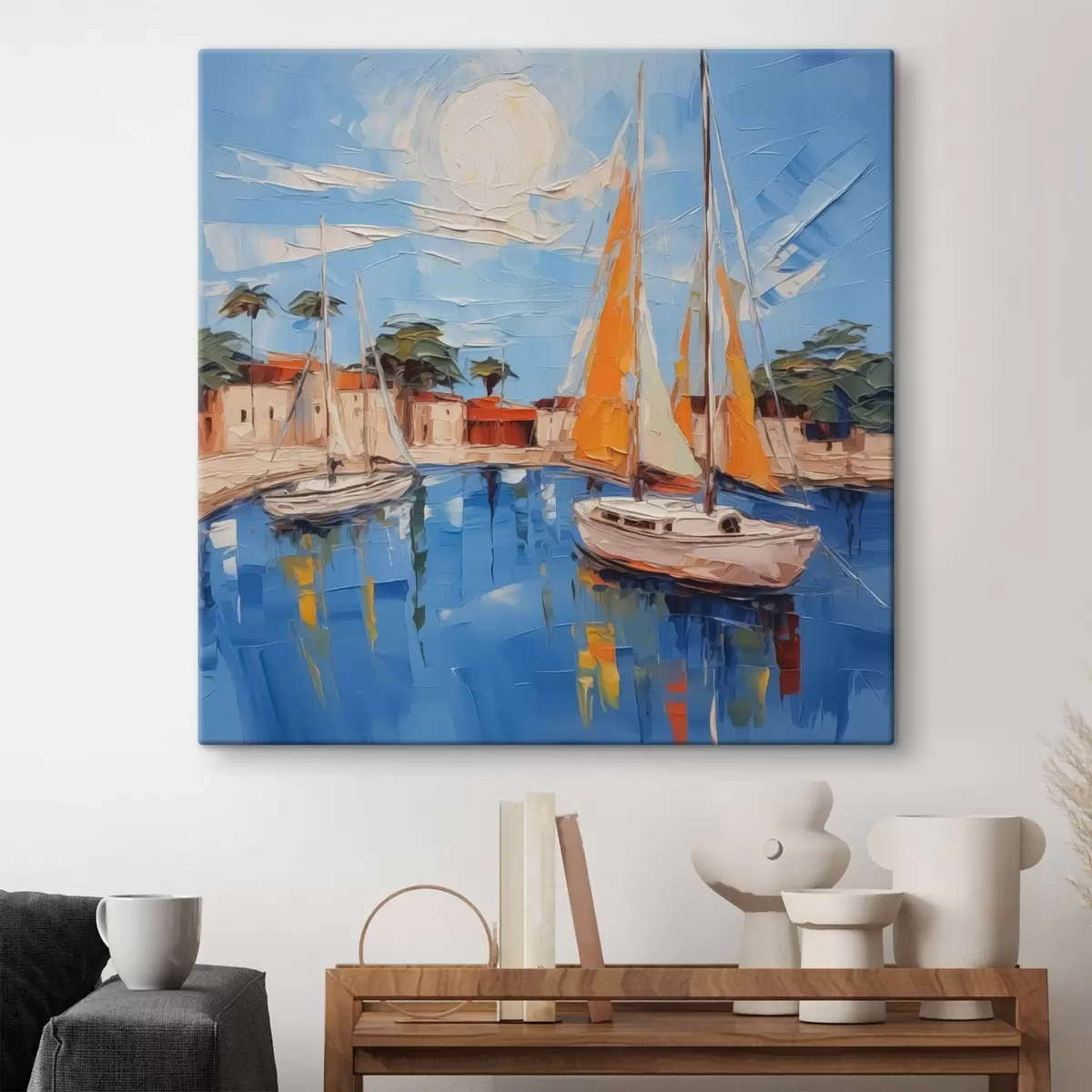 murales de pared Velero en el muelle s44824