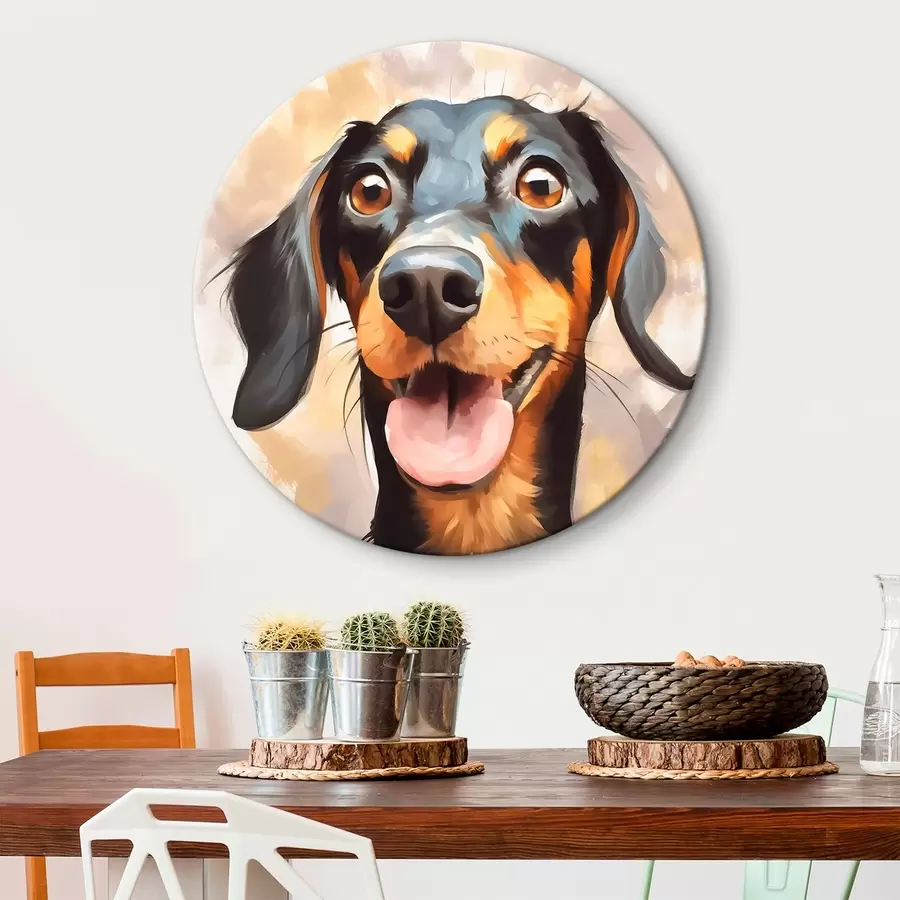 murales de pared Cuadro imitación de perro salchicha r44818