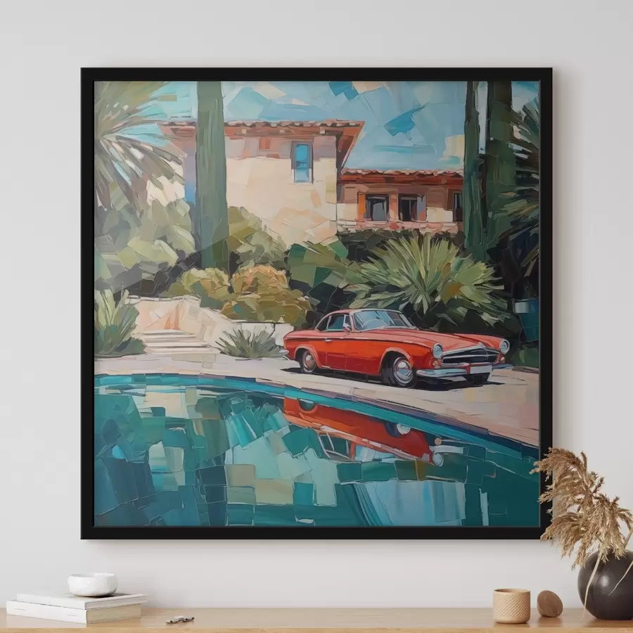 murales de pared Coche cerca de la villa f44822