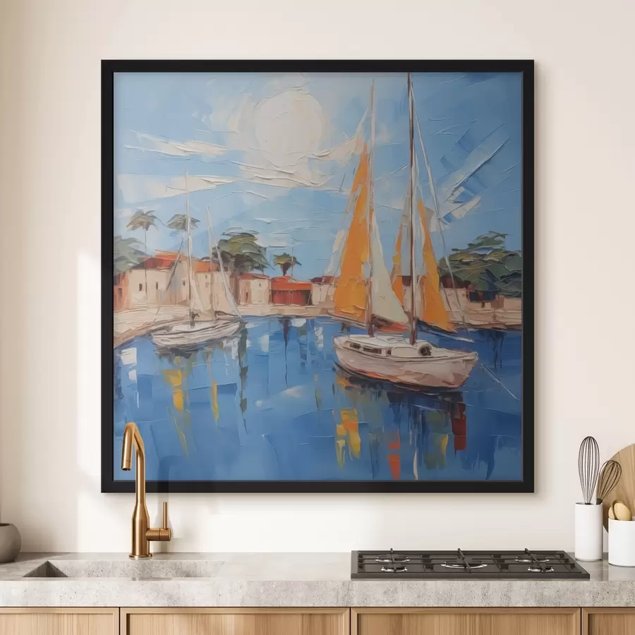 murales de pared Velero en el muelle f44824