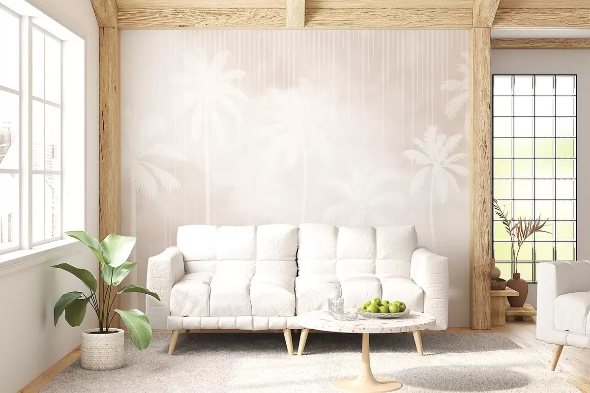 murales de pared Niebla con palmeras w04180v2