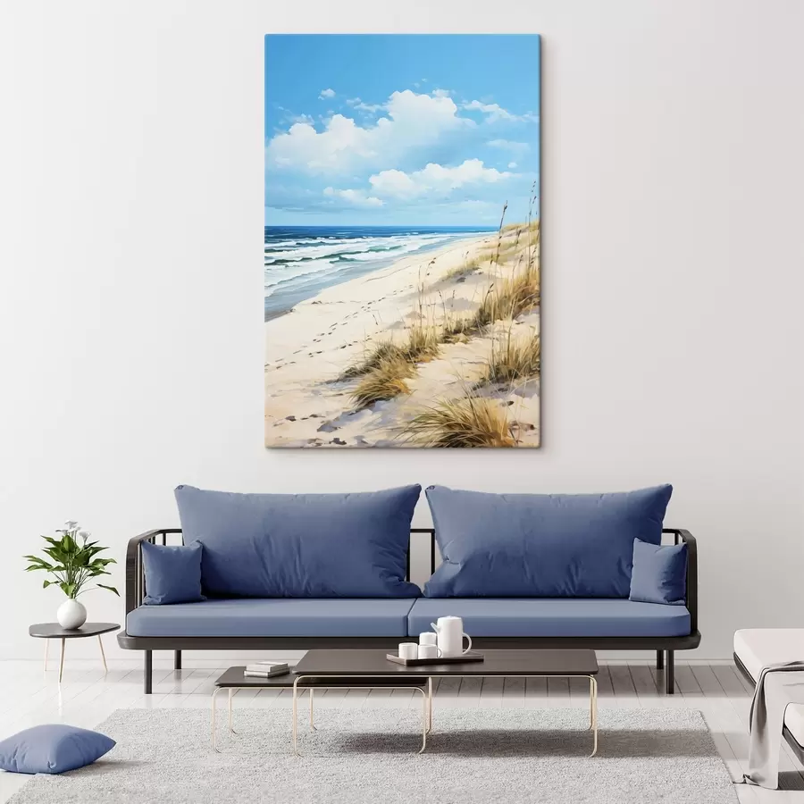 murales de pared Hierba en la costa bajo un cielo azul s44917