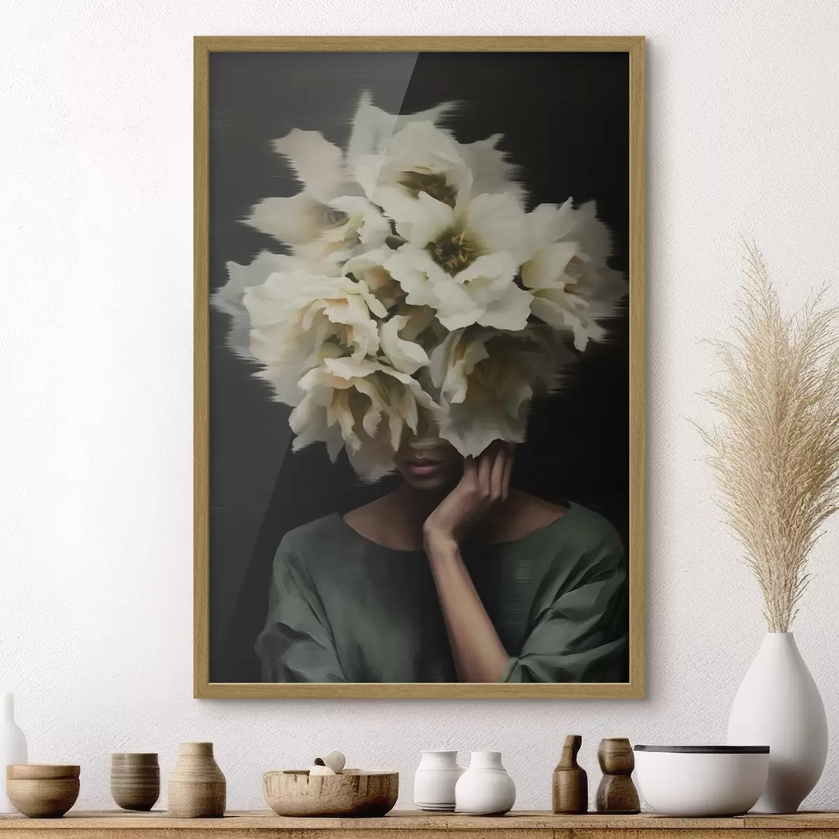 Poster Mujer con flores f44911
