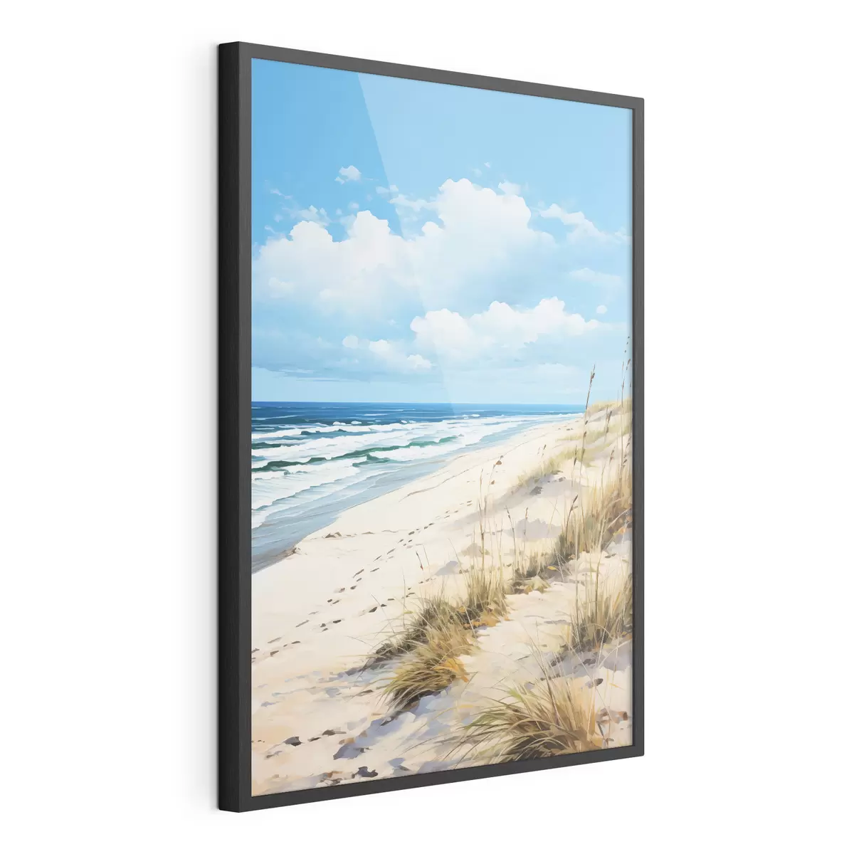 Poster Hierba en la costa bajo un cielo azul f44917