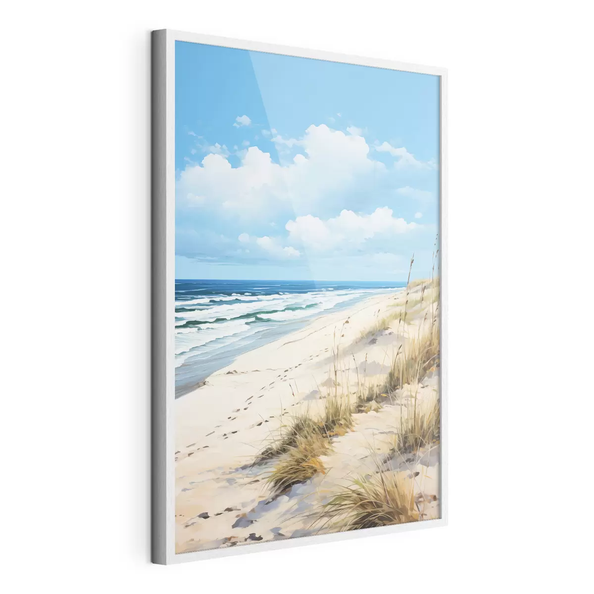 Poster Hierba en la costa bajo un cielo azul f44917