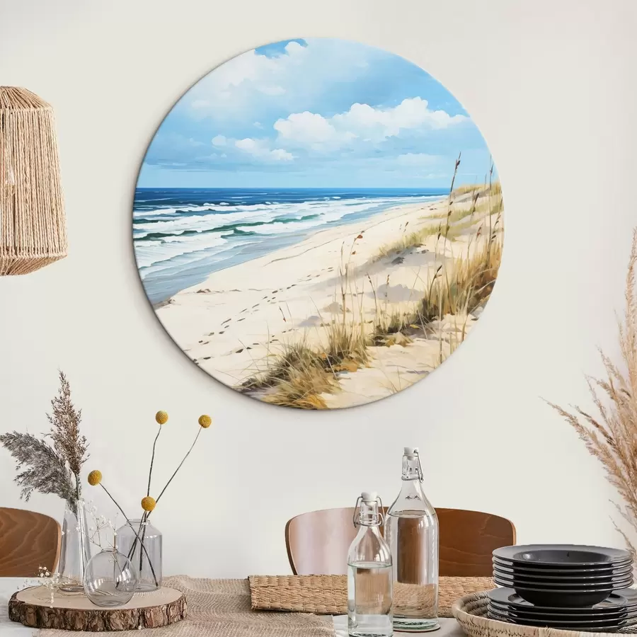 murales de pared Hierba en la costa bajo un cielo azul r44917