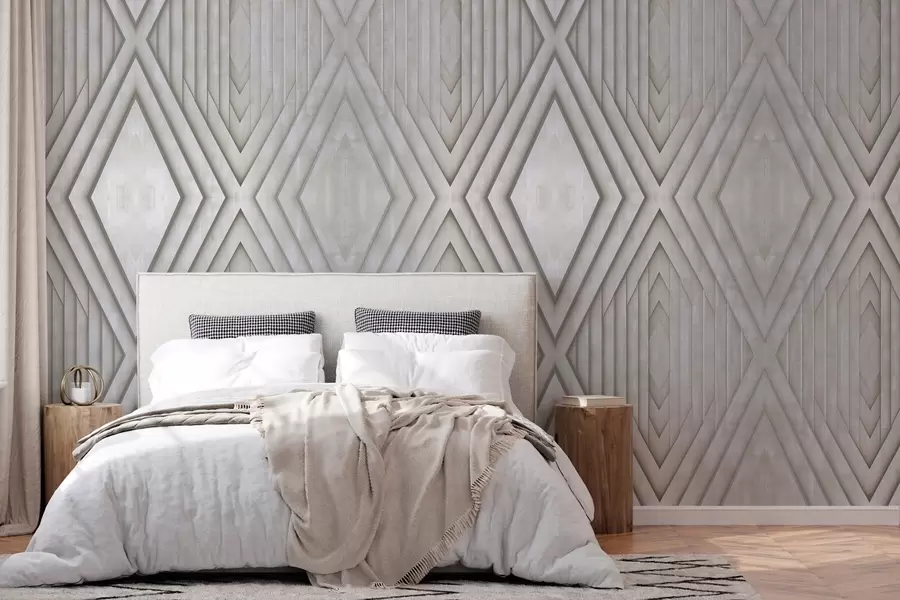 murales de pared imitación de paneles de madera en color beige w04168