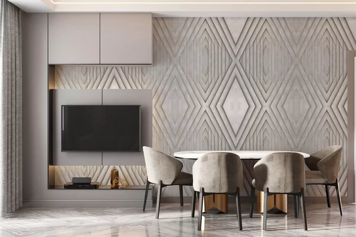 murales de pared imitación de paneles de madera en color beige w04168