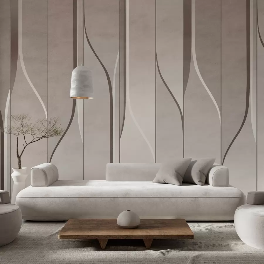 murales de pared imitación de paneles murales en tonos beige w04169