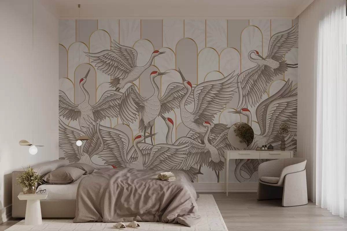 murales de pared Pájaros y arcos antiguos w04193