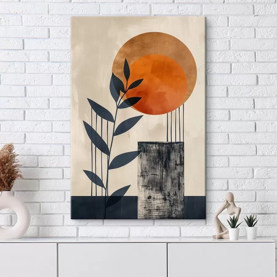 murales de pared Sol y hojas s44961