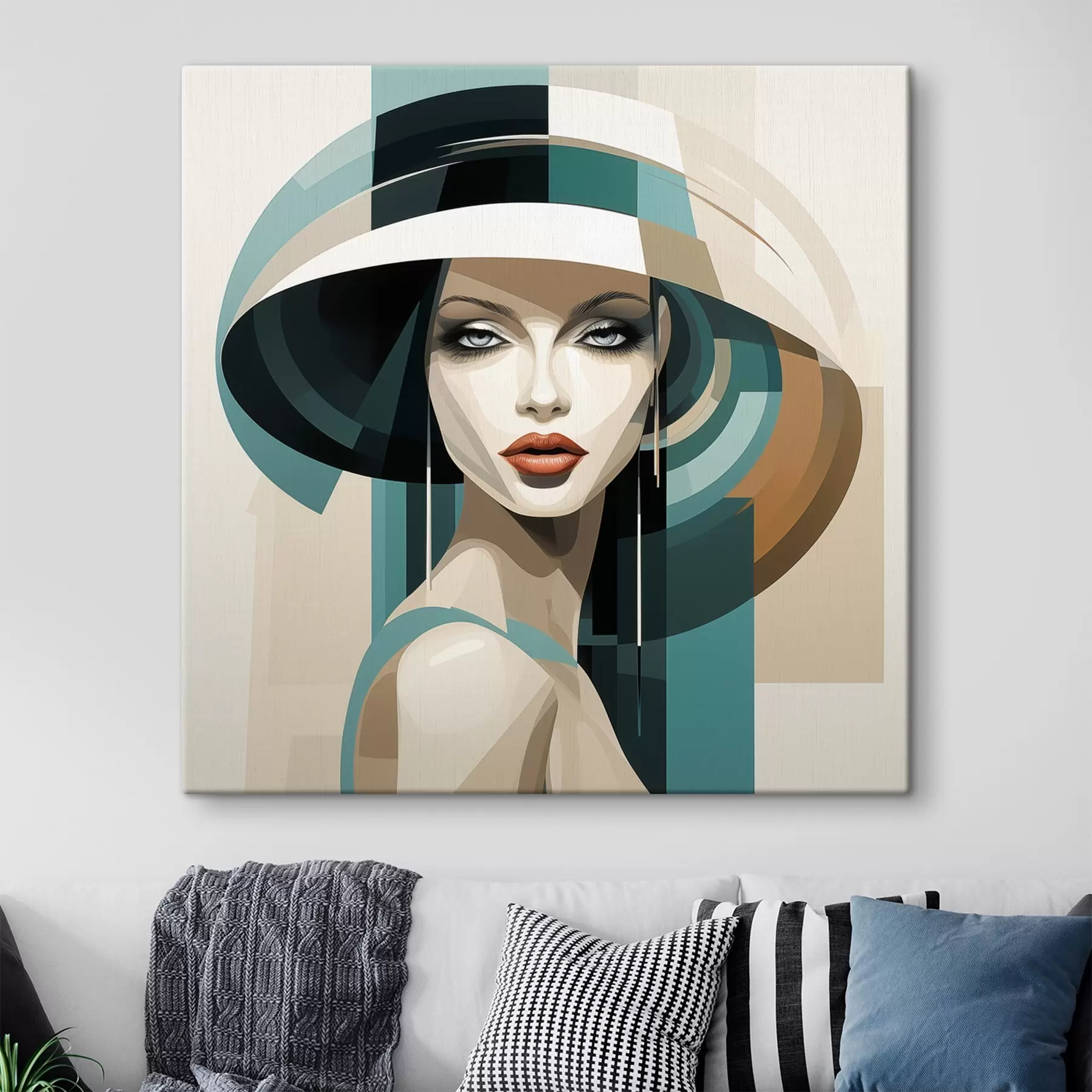 murales de pared Chica con sombrero s44972