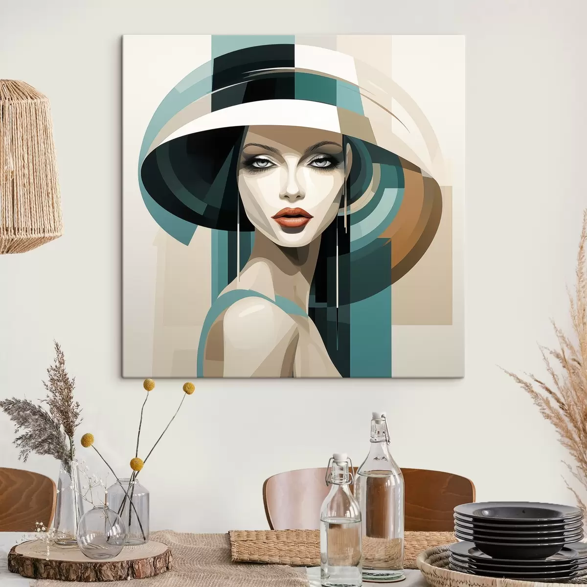 murales de pared Chica con sombrero s44972