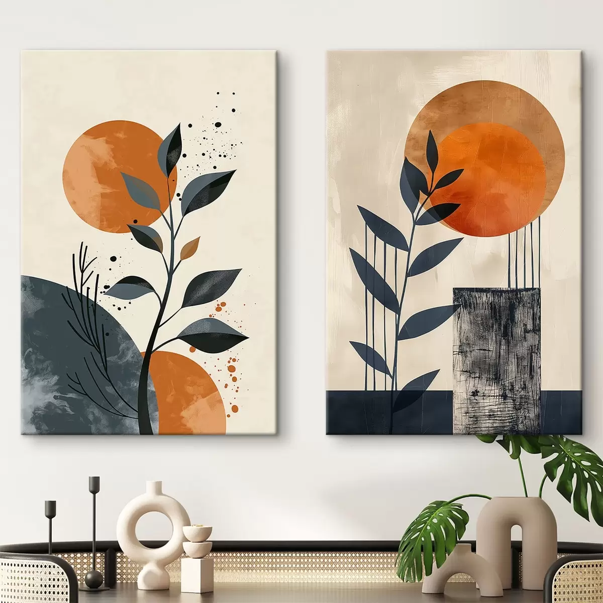 murales de pared Hojas al atardecer m00469