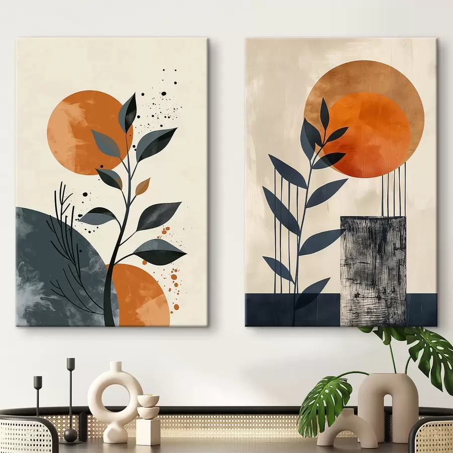 murales de pared Hojas al atardecer m00469