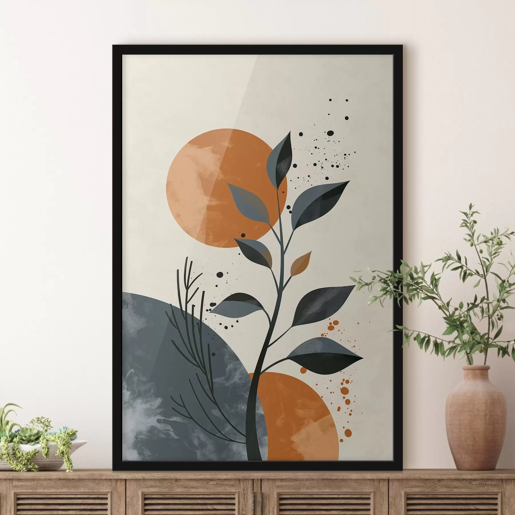 murales de pared Sol y hojas f44959