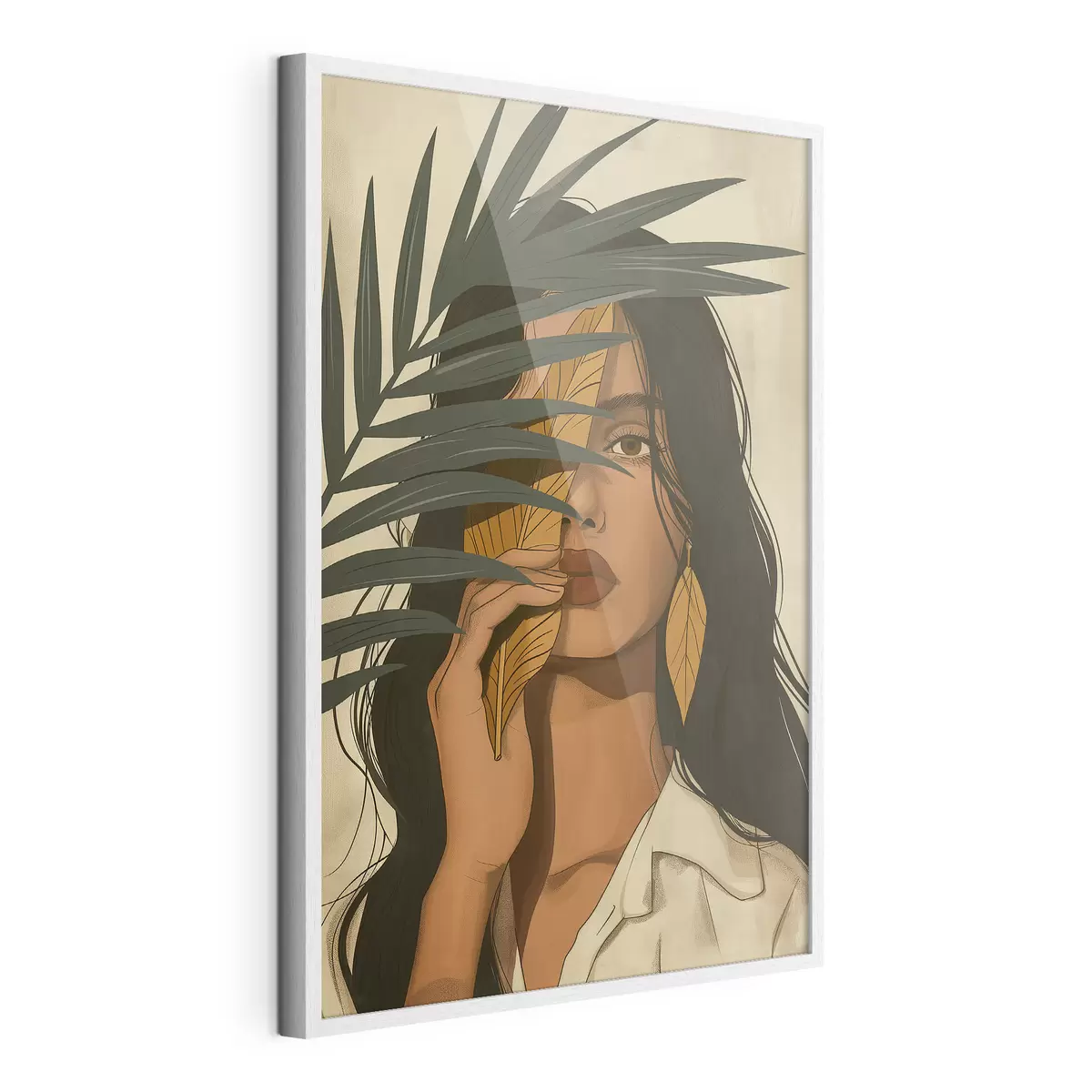 Poster Rostro oculto tras las hojas f44960