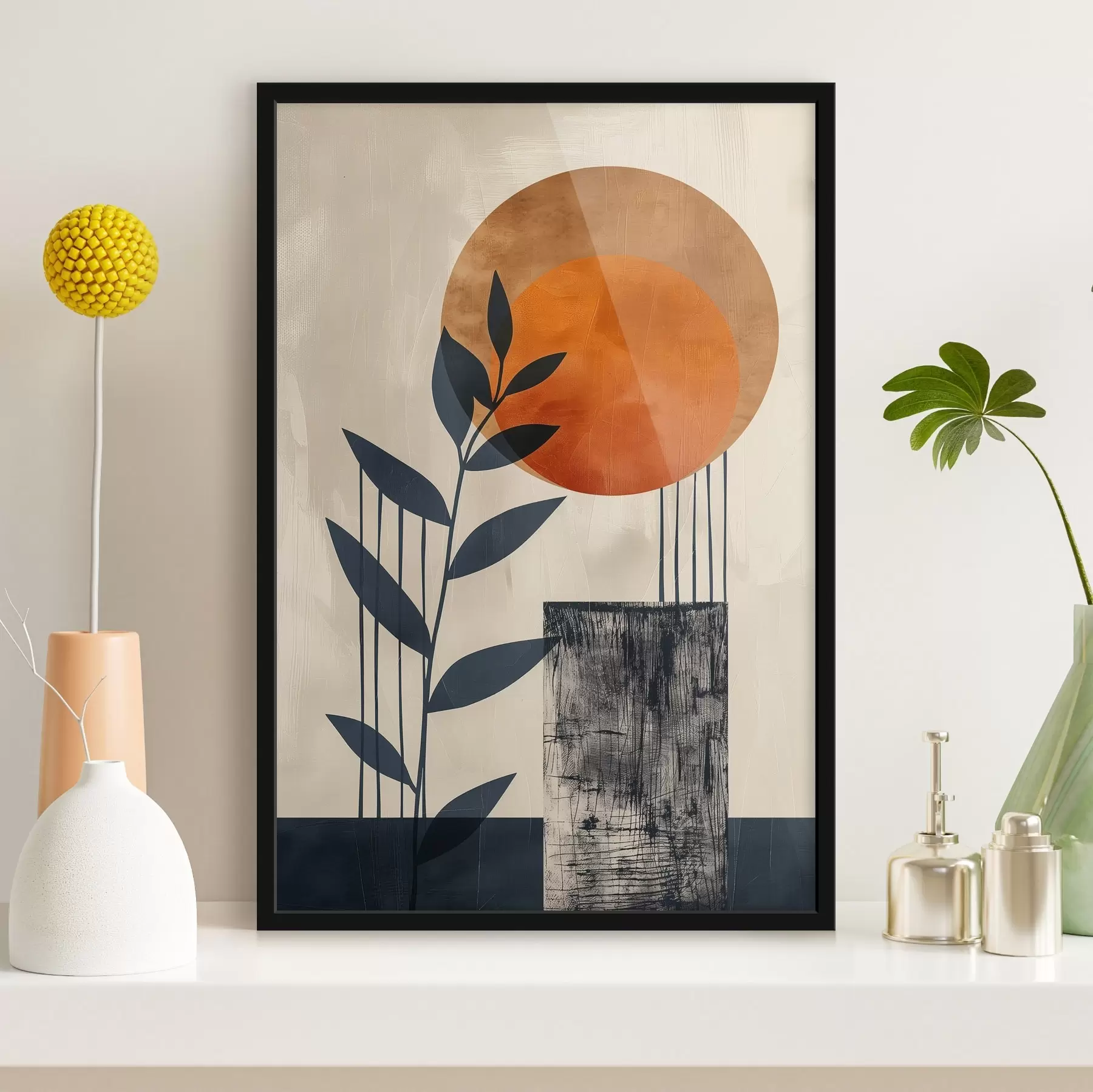 murales de pared Sol y hojas f44961