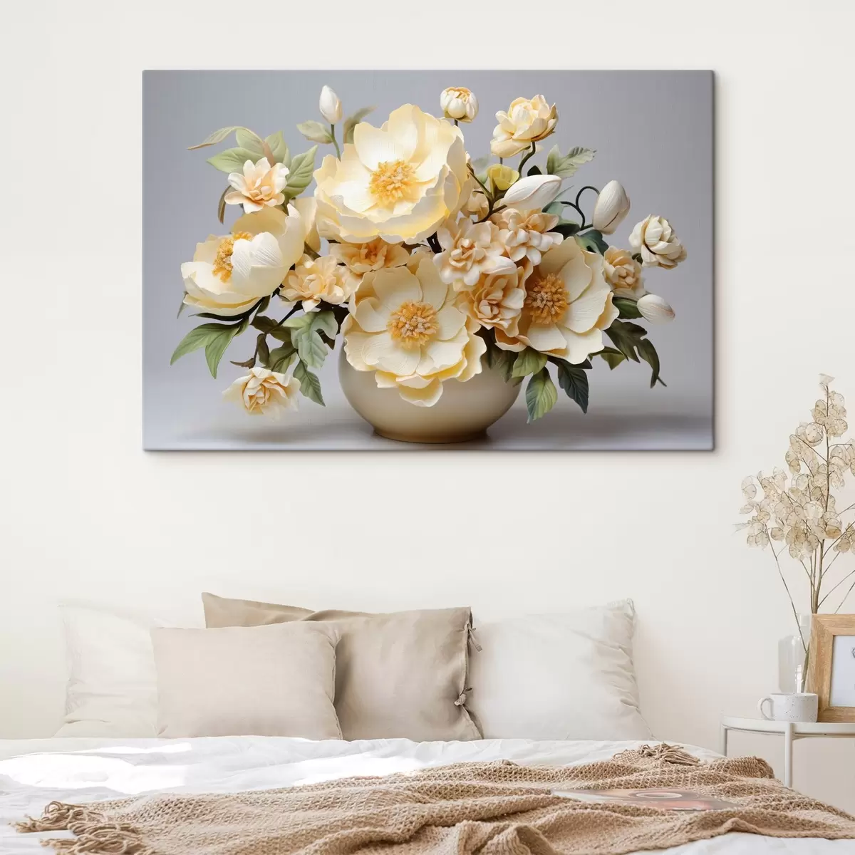 murales de pared Exuberante ramo de flores en tonos pastel s44846