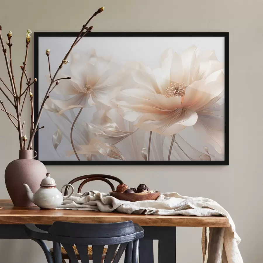 murales de pared Flores suaves de melocotón f44836