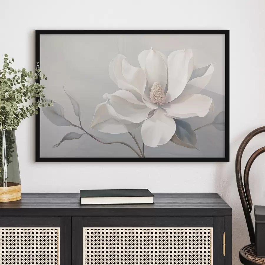 murales de pared Flor blanca en tonos pastel f44839