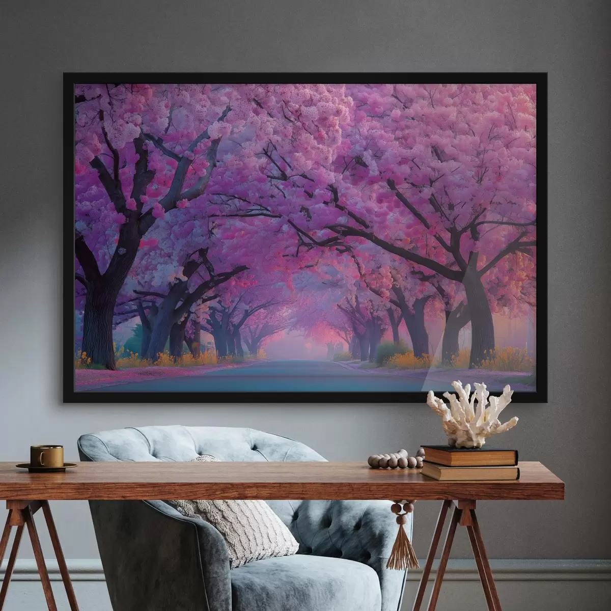 Poster El callejón de los cerezos en flor f44840