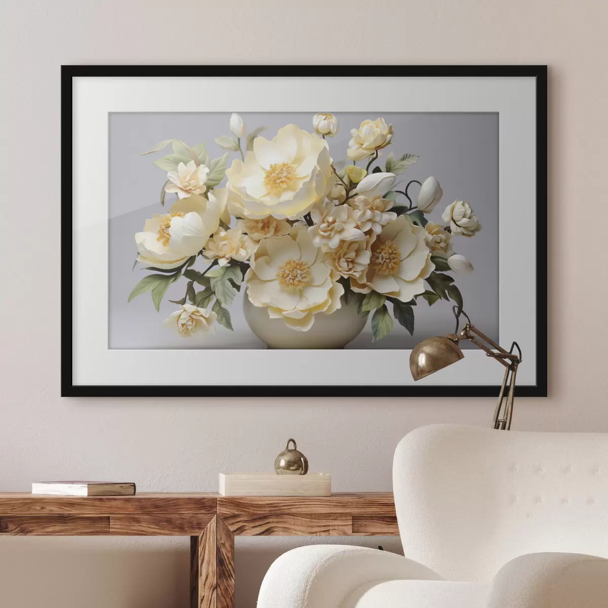 Poster Exuberante ramo de flores en tonos pastel f44846