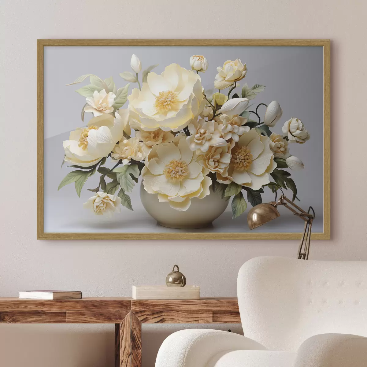 Poster Exuberante ramo de flores en tonos pastel f44846