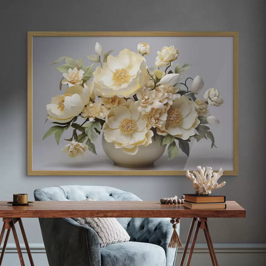 murales de pared Exuberante ramo de flores en tonos pastel f44846